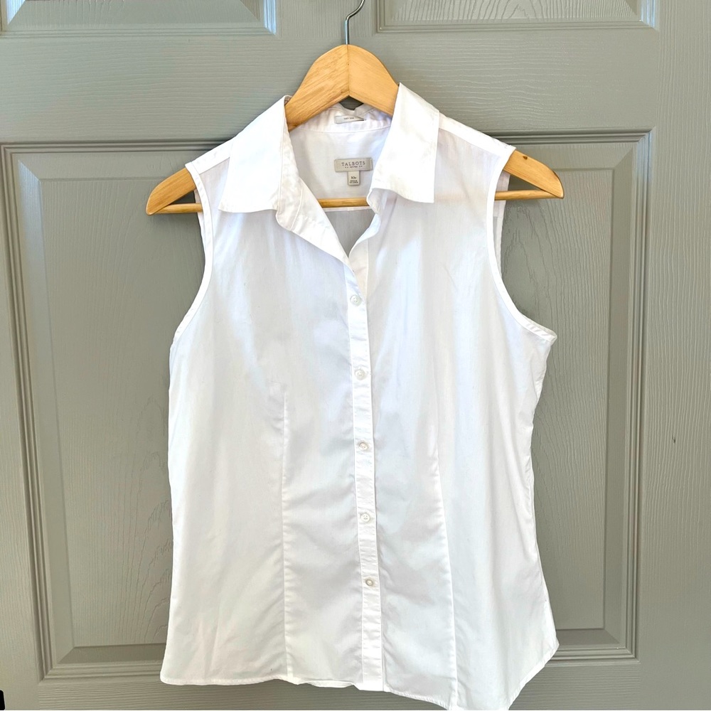 Talbots Sleeveless Button Down Shirt 10P